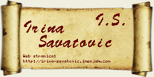 Irina Savatović vizit kartica